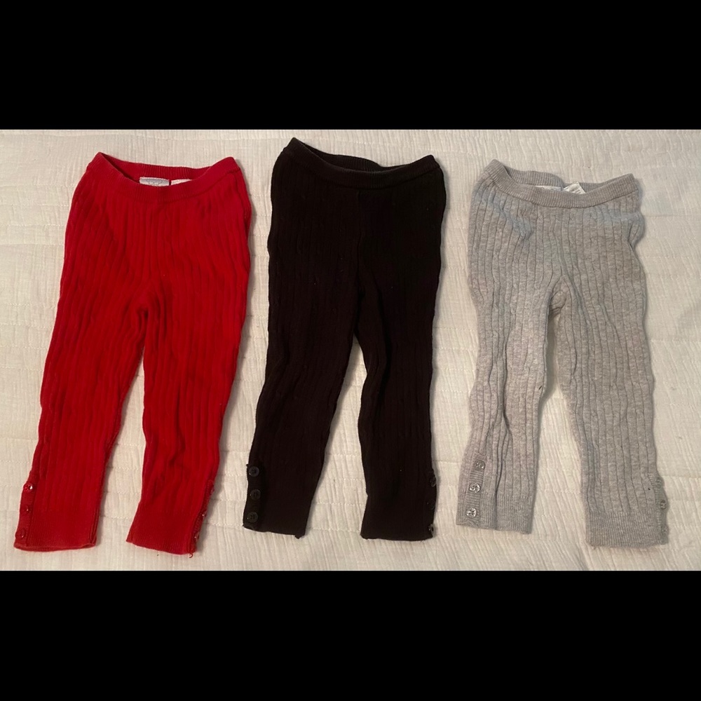 3 18-month cable knit footless tights